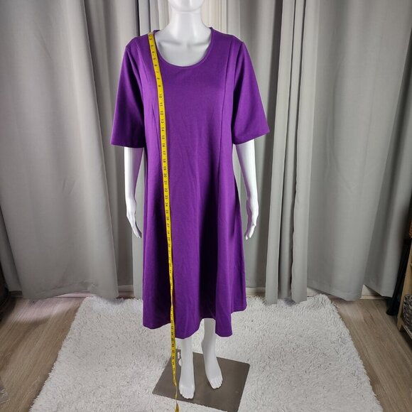 Jessica London Stretch Knit, Purple Midi Dress Women’s Size 18 - Picture 6 of 12
